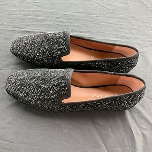 Copper Key Black Rhinestone Slip-On Loafers